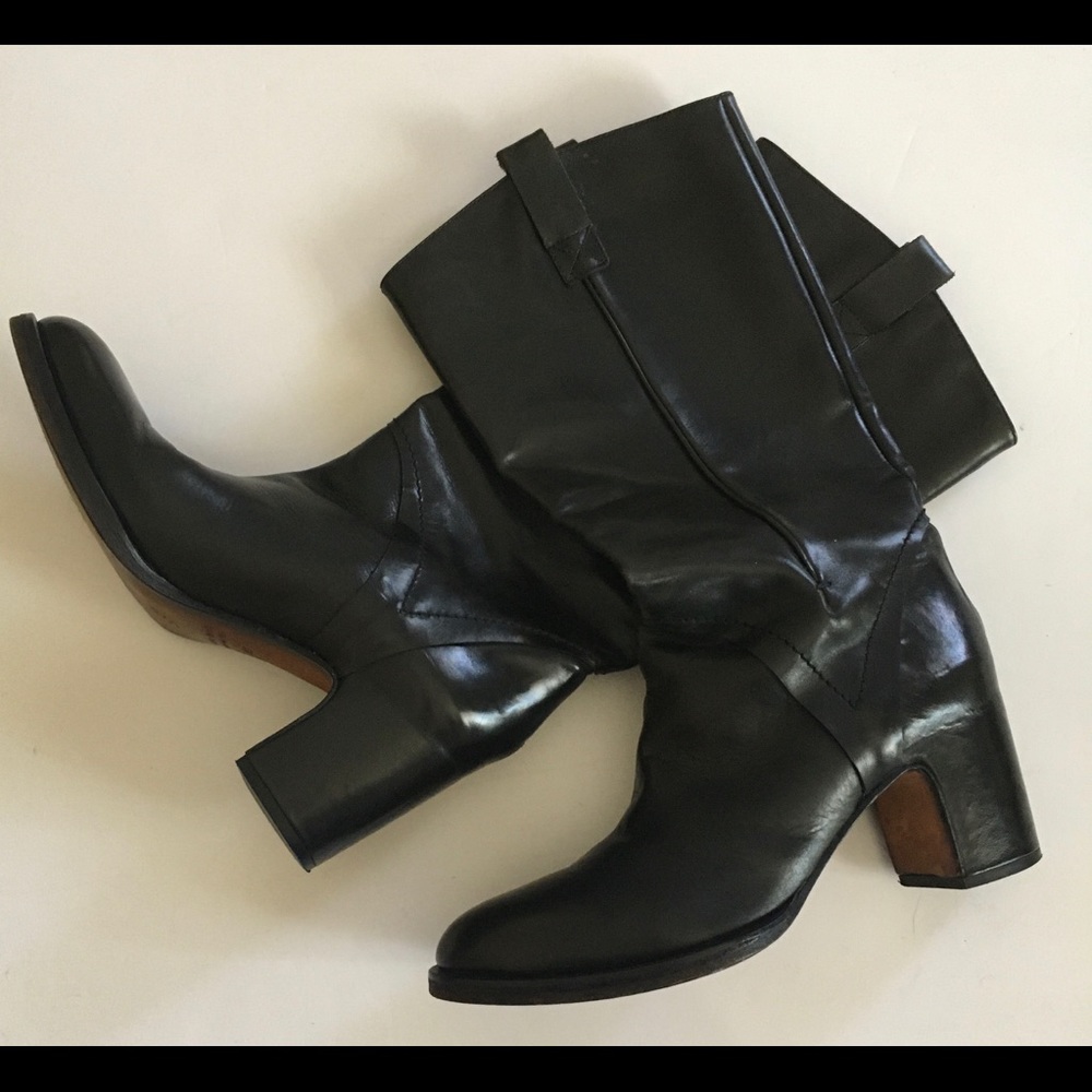 King Tartufoli Black Leather Boots